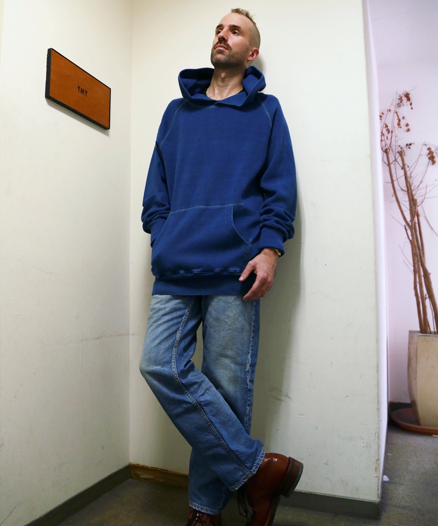 ワッフル編みサーマル HOODIE／ INDIGO LIGHT – TMT OFFICIAL ONLINE STORE