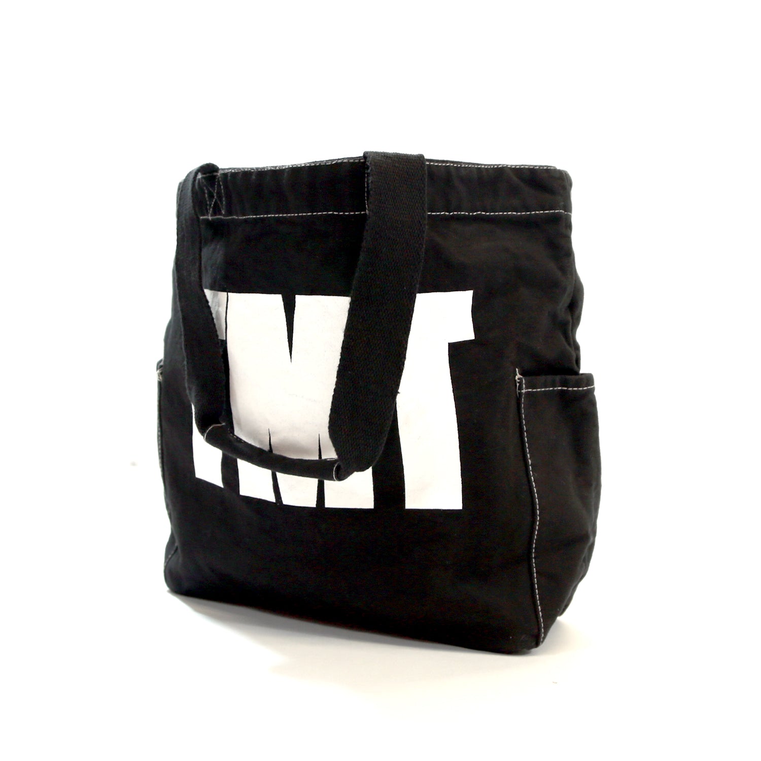 Black canvas tote discount bag off white