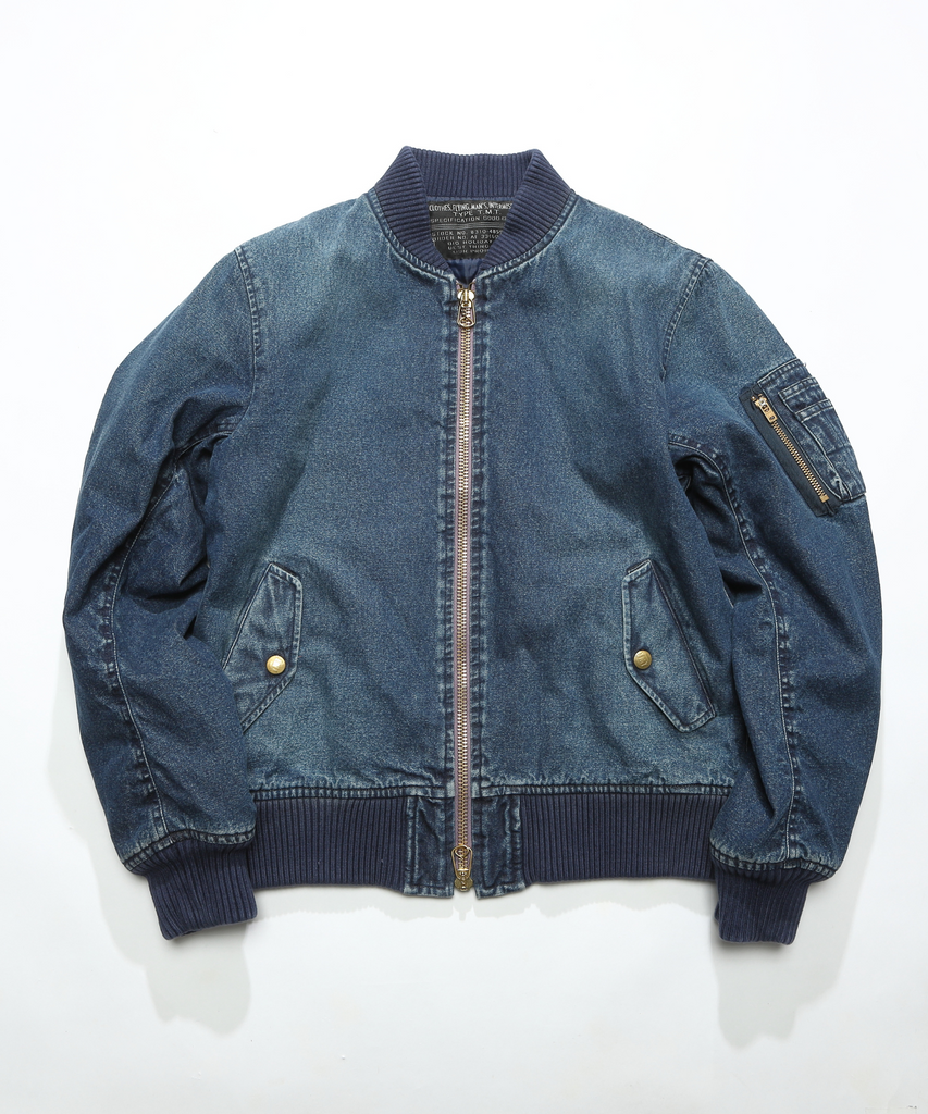 ジャケット・アウター TMT SWEATLIKE STRETCH DENIM TYPE-MA-1 TMT - SWEATLIKE-STRETCH DENIM TYPE-MA-1 FLIGHT JACKET