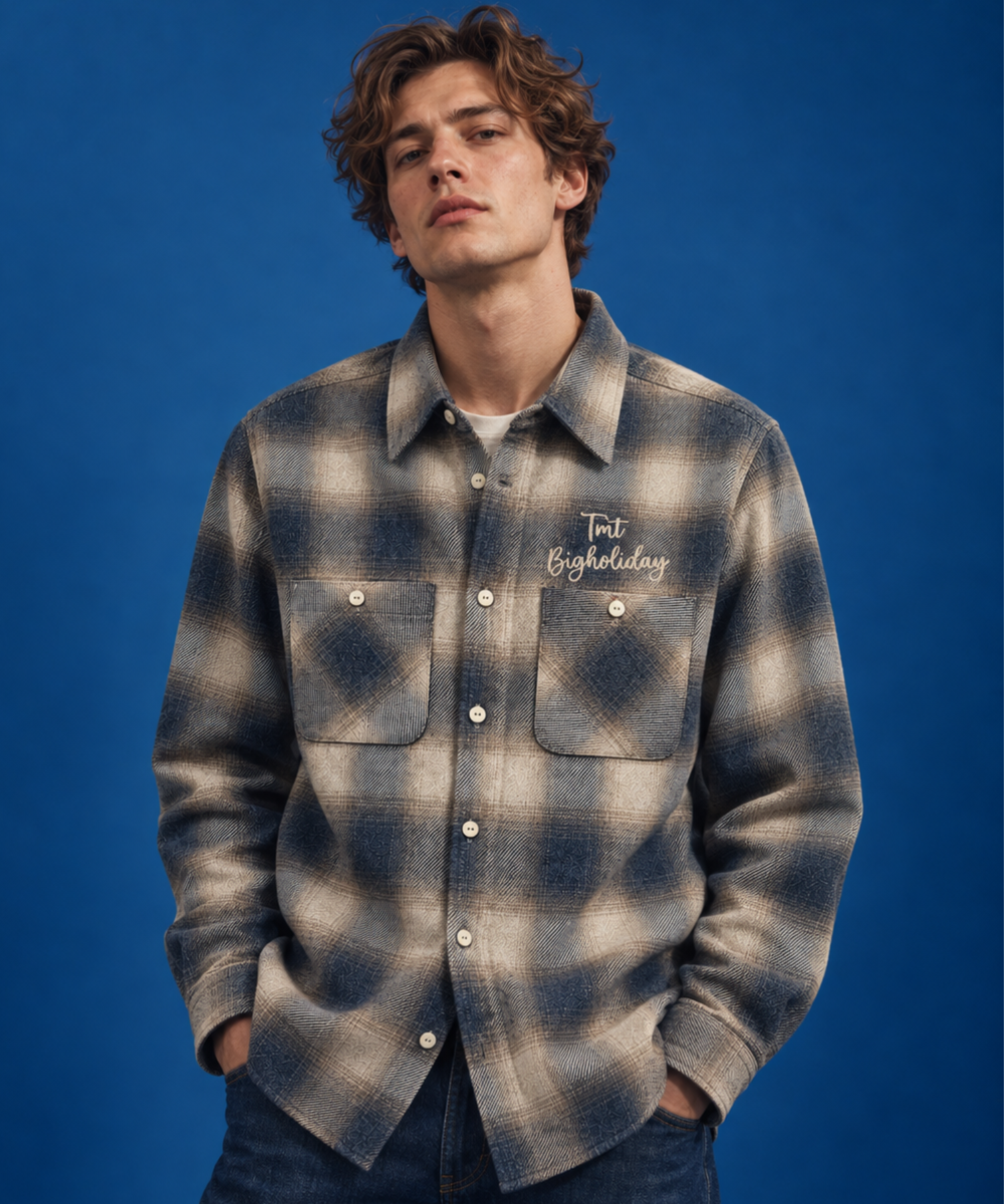 【11月下旬発送予定】TWILL OMBRE CHECK SHIRTS
