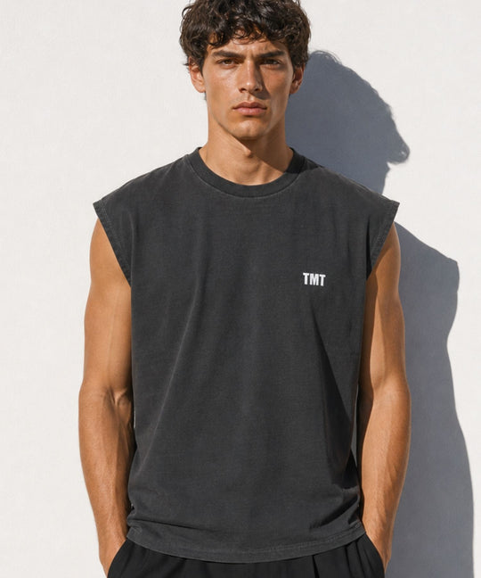 DRY COTTON JERSEY SLEEVELESS TEE (LOGO)
