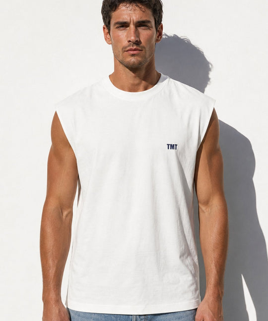 DRY COTTON JERSEY SLEEVELESS TEE (LOGO)