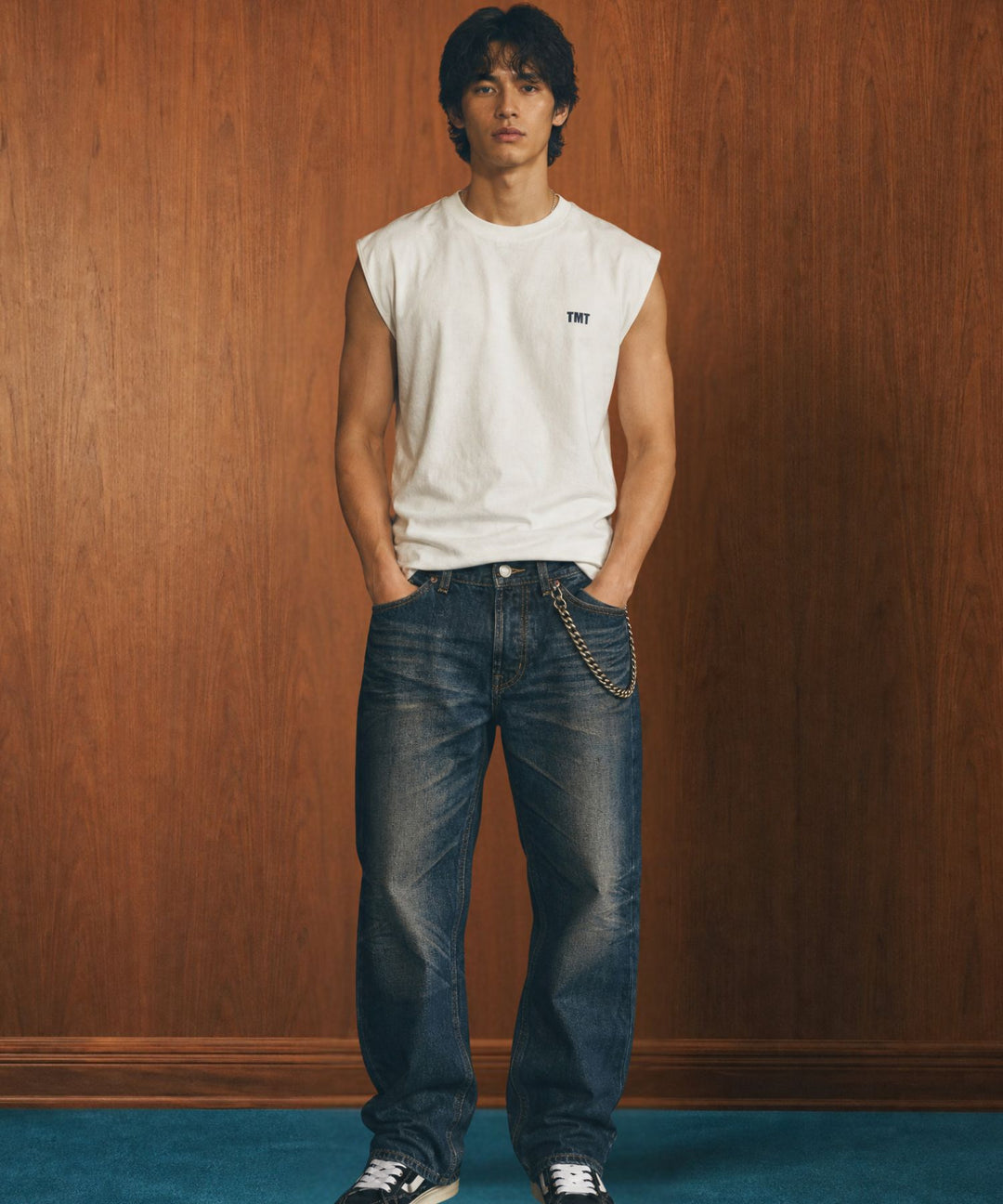 DRY COTTON JERSEY SLEEVELESS TEE (LOGO)