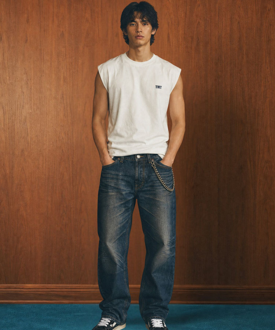 DRY COTTON JERSEY SLEEVELESS TEE (LOGO)