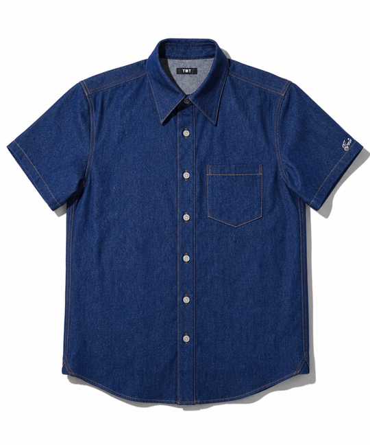【7月下旬発送予定】DENIM SHORT SLEEVE SHIRTS（ONE WASH）