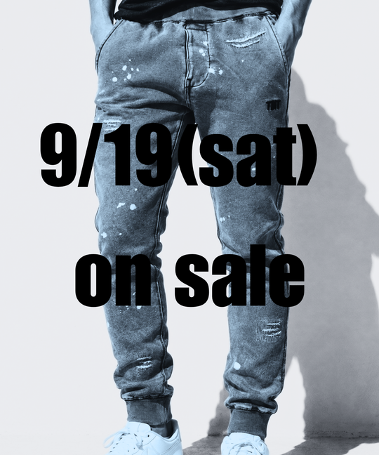 DAMAGED SLIM SWEAT PANTS