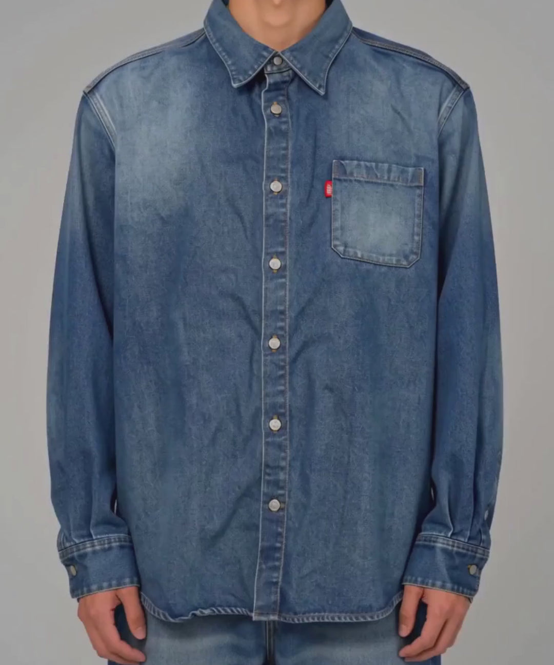 12oz DENIM WIDE SHIRTS (vintage finished)