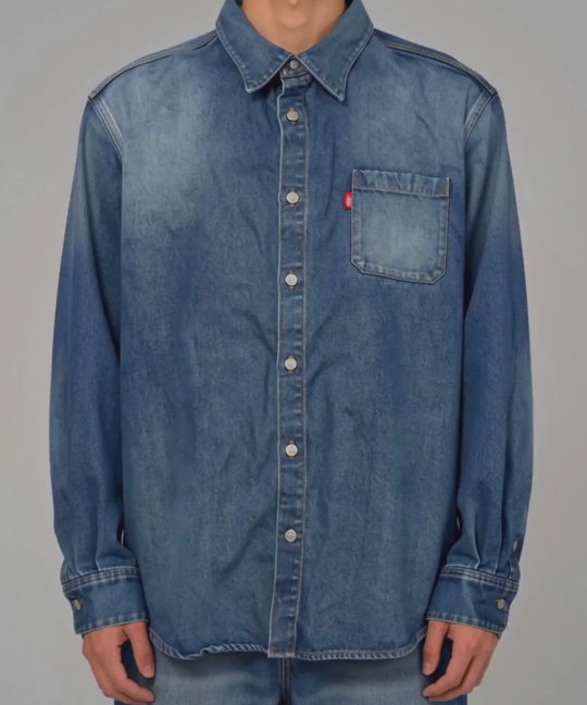 12oz DENIM WIDE SHIRTS (vintage finished)