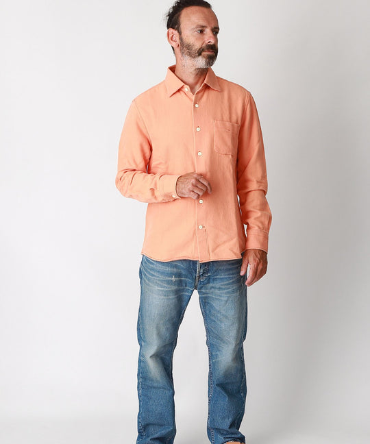ブランケットコットンシャツ／オレンジ