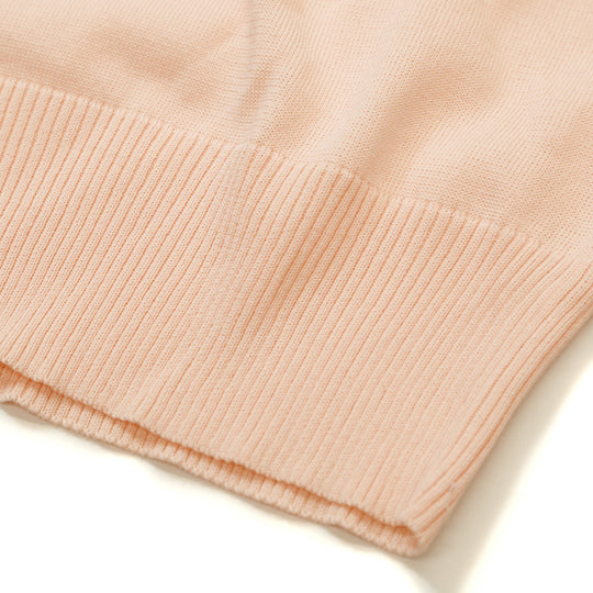 WIDE COLLAR KNIT POLO SHIRT / PINK