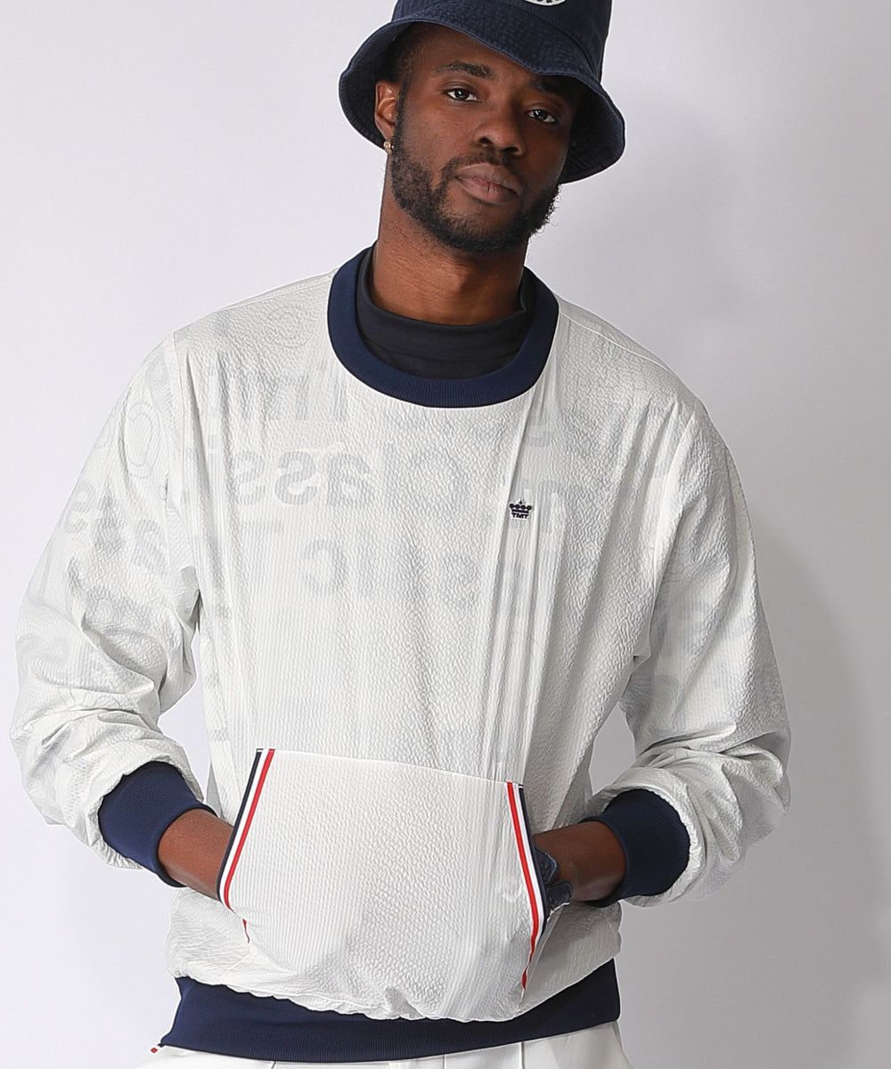 WINDSTOP STRETCH TAFFETA PULLOVER SWING BLOUSON / WHITE