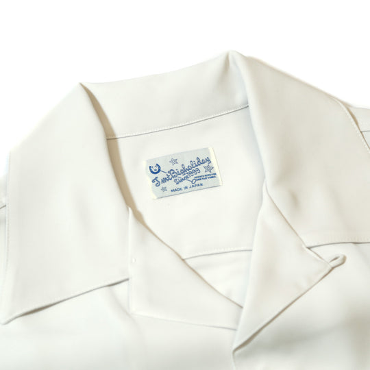 RELAX TWILL OPEN COLLAR SHIRTS / WHITE