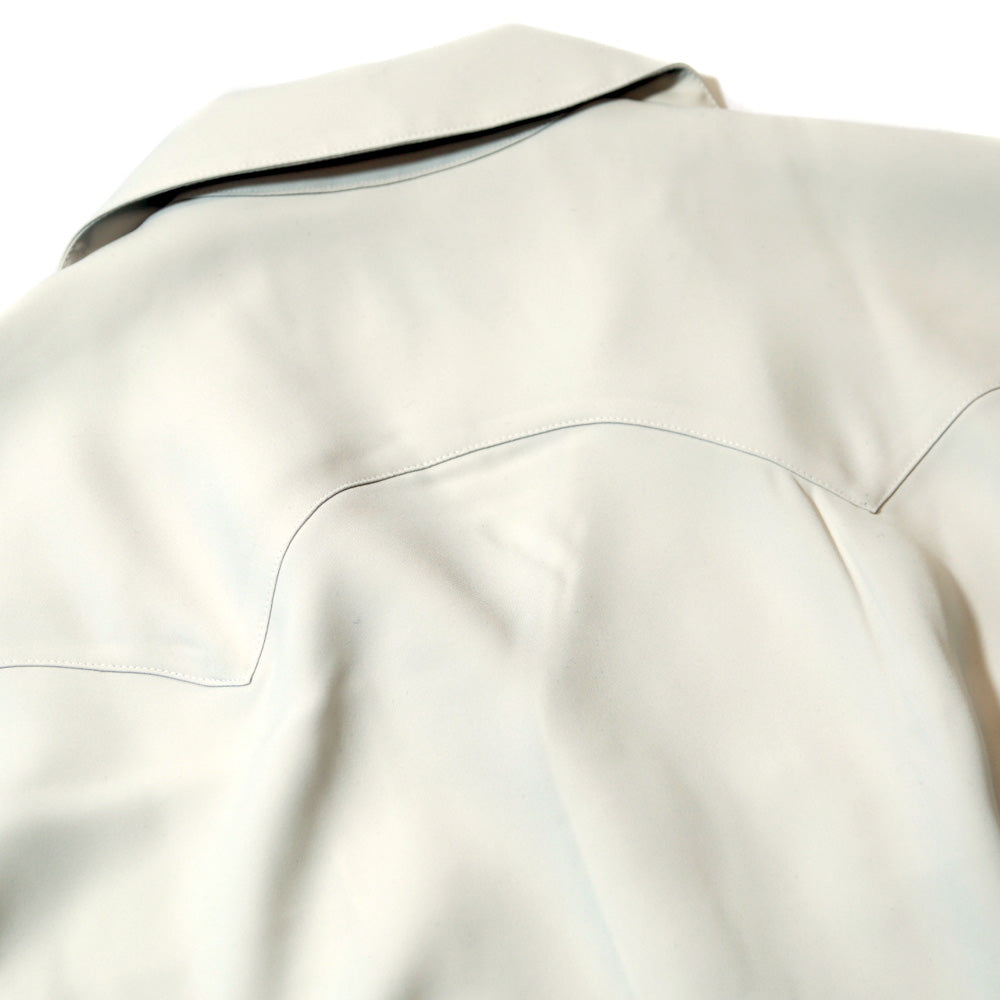 RELAX TWILL OPEN COLLAR SHIRTS / WHITE