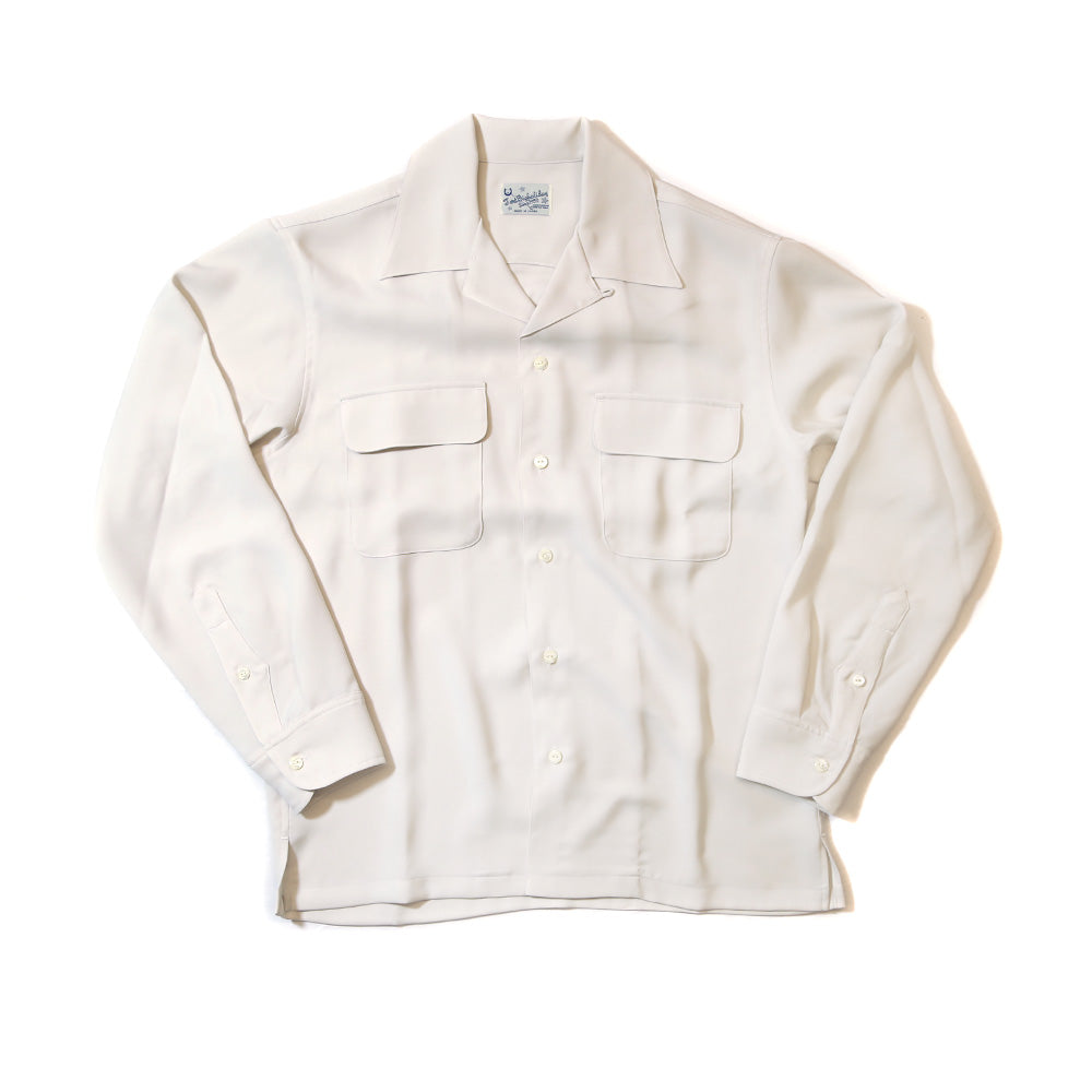 RELAX TWILL OPEN COLLAR SHIRTS / WHITE