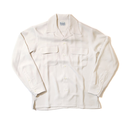 RELAX TWILL OPEN COLLAR SHIRTS / WHITE