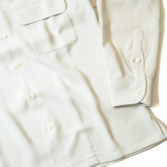RELAX TWILL OPEN COLLAR SHIRTS / WHITE