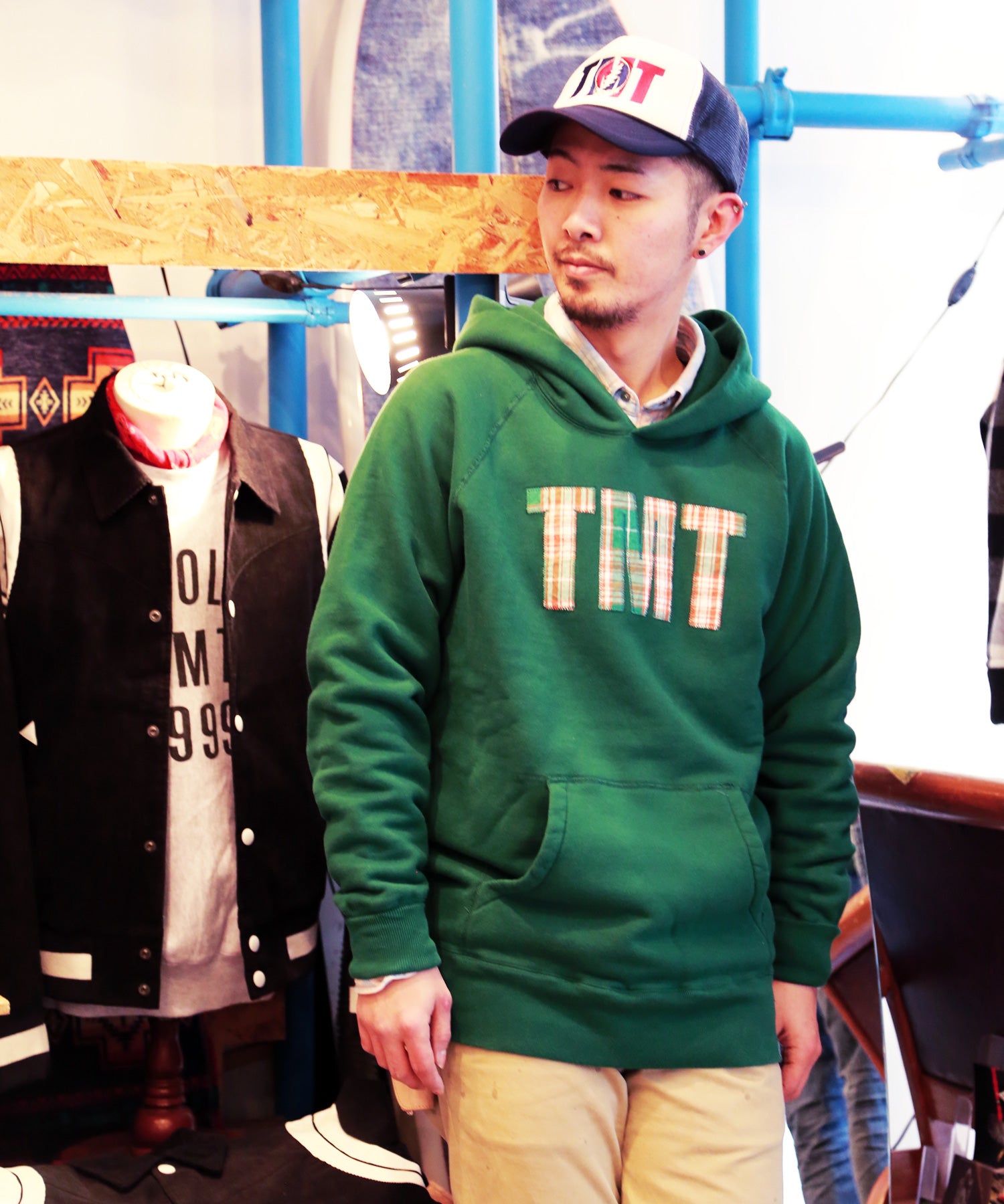 FRENCH TERRY HOODIE( APPLIQUE TMT) / GREEN – TMT OFFICIAL ONLINE STORE
