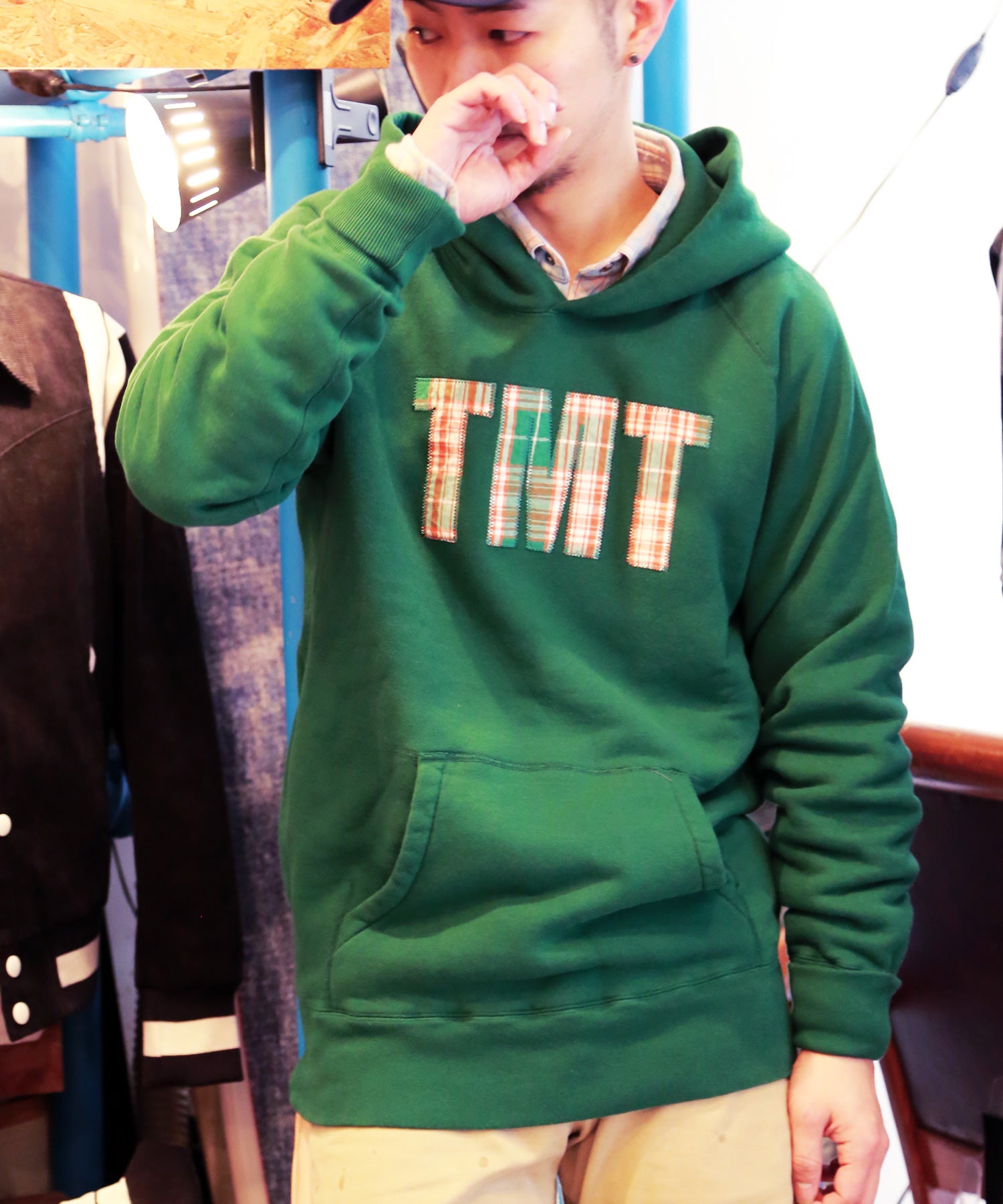 FRENCH TERRY HOODIE( APPLIQUE TMT) / GREEN – TMT OFFICIAL ONLINE STORE