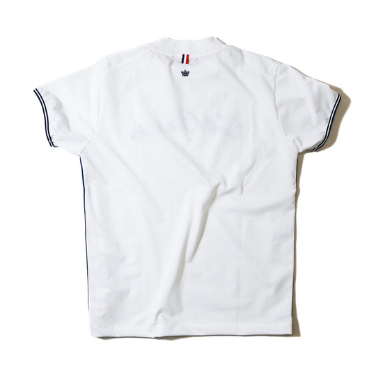CODE EMBROIDERY MOCK-NECK SHIRT/ WHITE