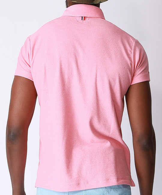 ソフトパイル ポロシャツ／ピンク