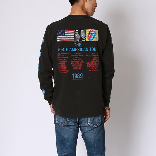 ローリングストーンズ×TMT ロングTシャツ (THE NORTH AMERICAN TOUR 1989)／イエロー