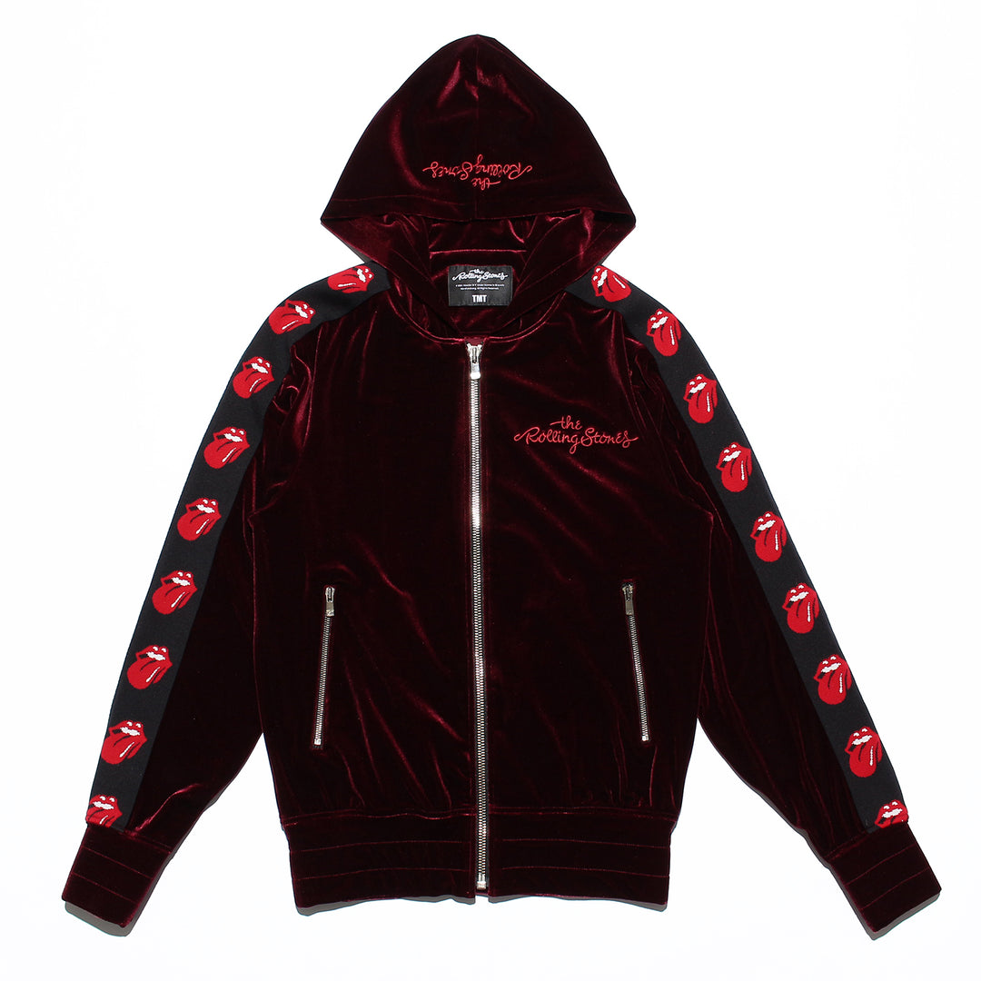 ローリングストーンズ×TMT   ベロア トラックパーカー ジャガード／バーガンディ