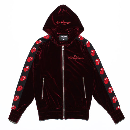 ローリングストーンズ×TMT   ベロア トラックパーカー ジャガード／バーガンディ