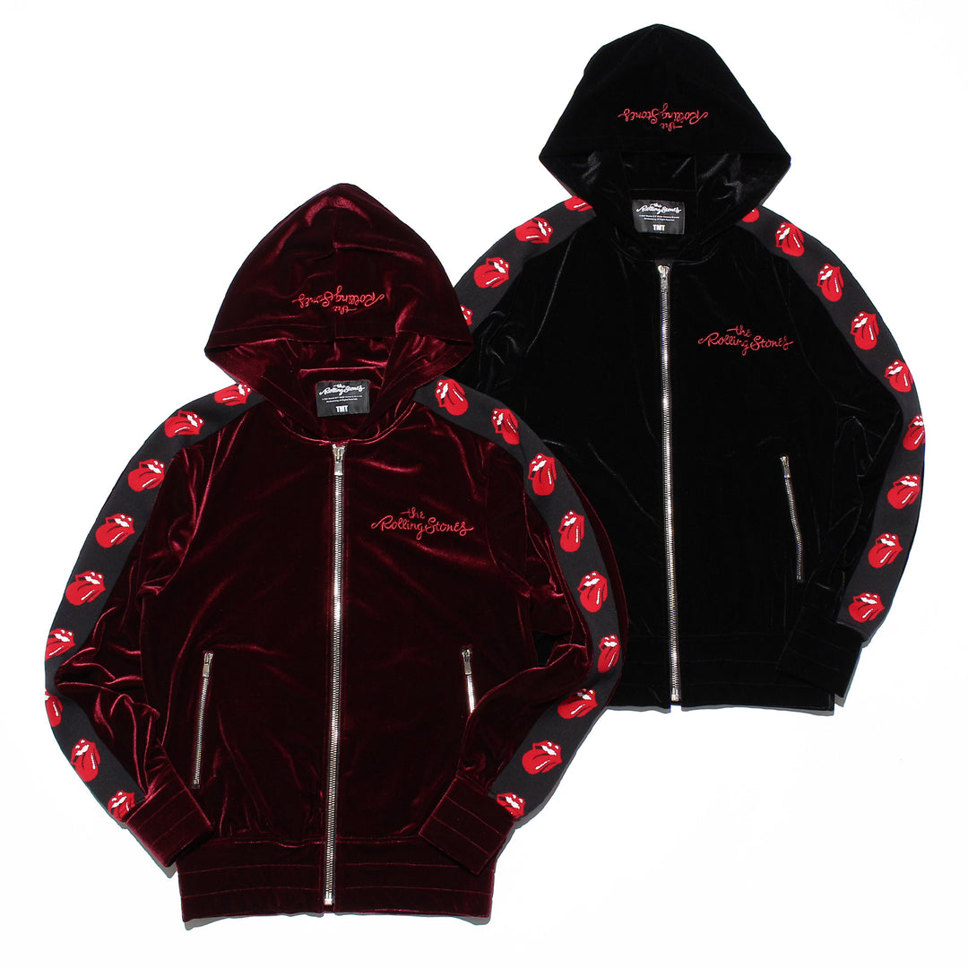 ローリングストーンズ×TMT   ベロア トラックパーカー ジャガード／バーガンディ