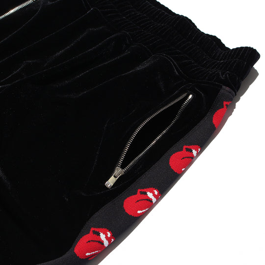 ローリングストーンズ×TMT  ベロアトラックパンツ ジャガード／バーガンディー