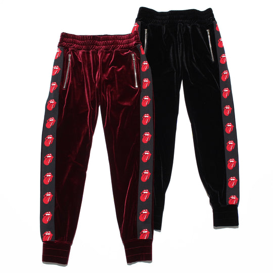 ローリングストーンズ×TMT  ベロアトラックパンツ ジャガード／バーガンディー