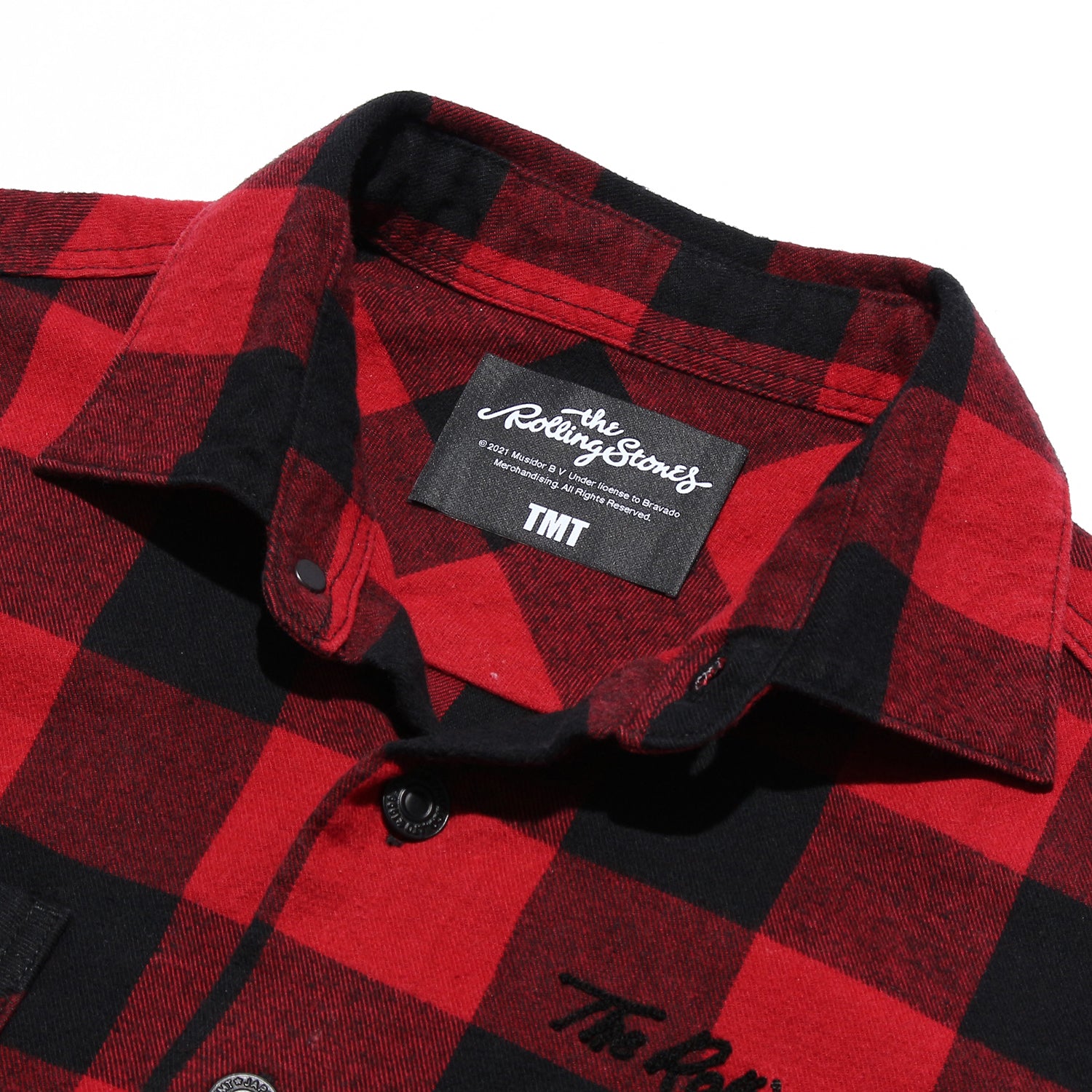 ローリングストーンズ×TMT バッファローツイル チェックシャツ／レッド 
