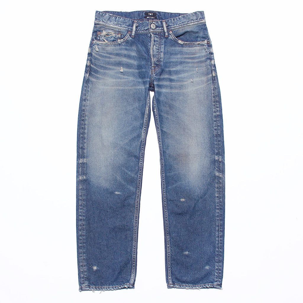 TMT SOFT DENIM 5P STRAIGHT STUDS GRAFFITI indigo light TMT