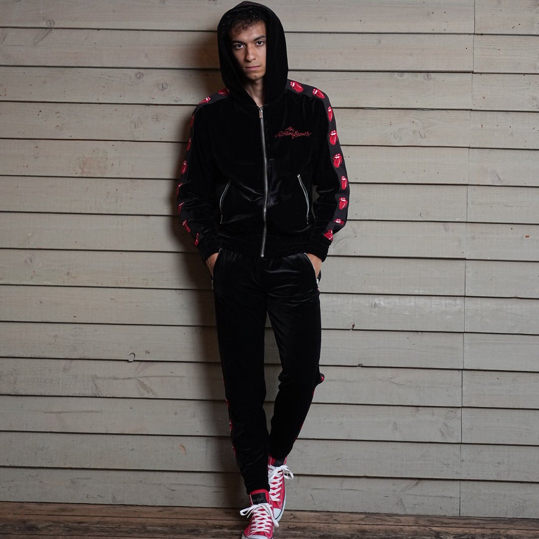 ローリングストーンズ×TMT  ベロアトラックパンツ ジャガード／バーガンディー